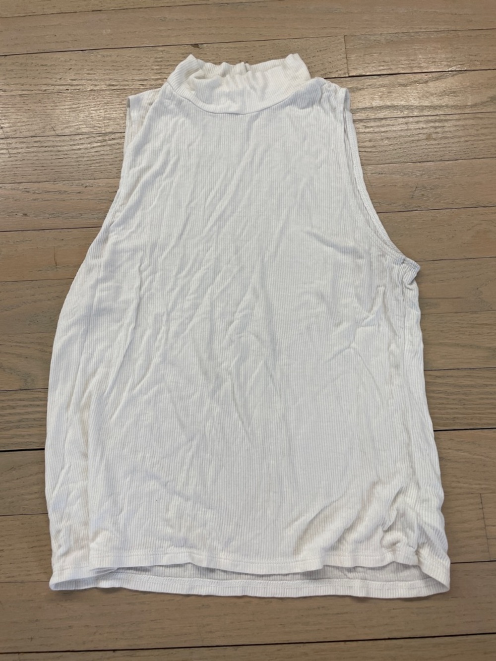 American Eagle Outfitters White Ribbed Mock Neck Tank